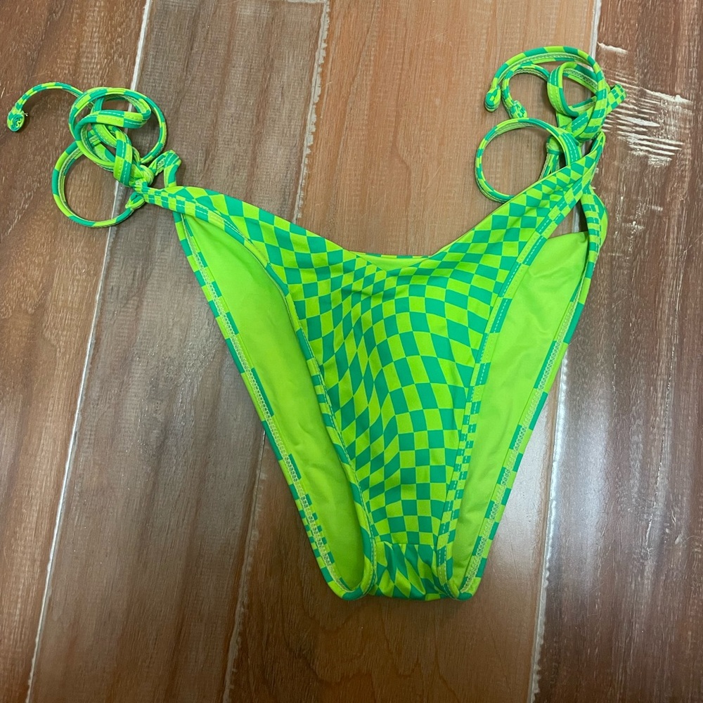 frankie’s bikinis connor bottoms green plaid